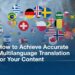 Multi Language Translation for Your Content