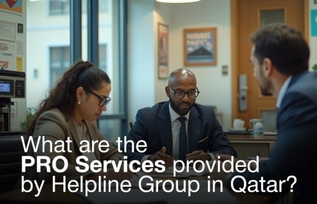 What are the PRO Services provided by Helpline Group in Qatar?