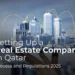 Setting Up a Real Estate Company in Qatar - Process and Regulations 2025. Digital illustration of a futuristic city skyline emerging from a tablet, symbolizing business opportunities in Qatar's real estate sector.